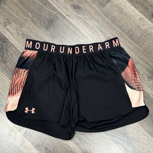 Under Armour Women's Black Shorts with Pink Highlights